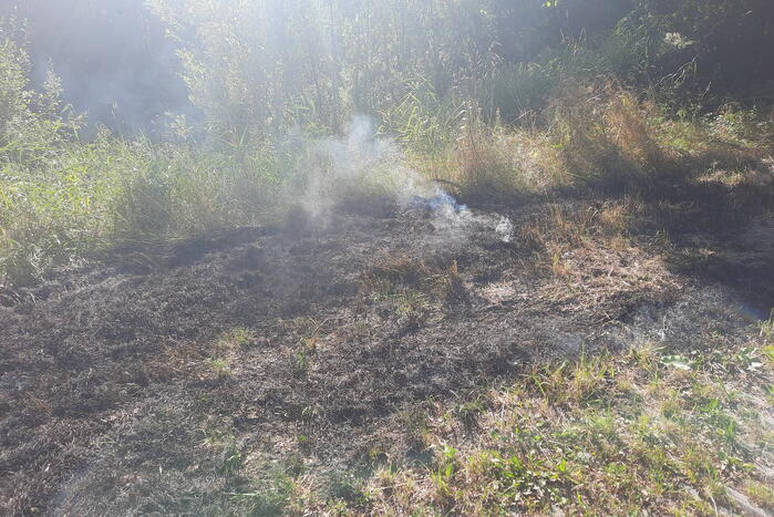 Omstanders doven bermbrand met kleed