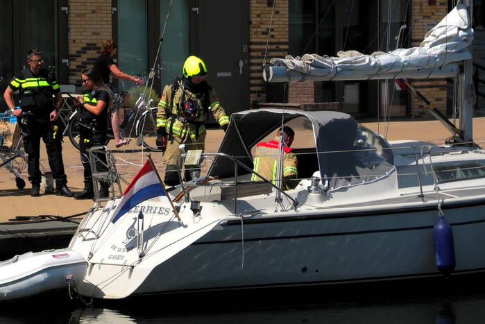 Brand aan boord van zeilboot
