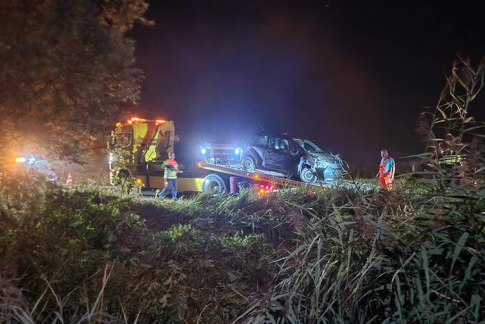 Schade na aanrijding met boom en bord