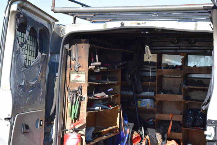 Brand in laadruimte van bestelbus