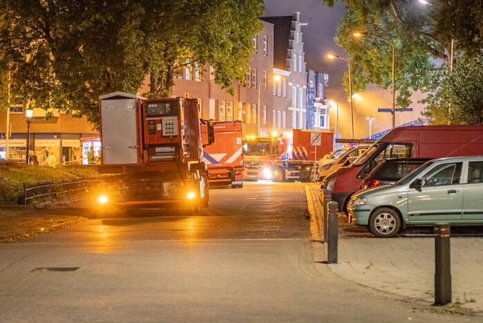 Dak kraakpand ingestort na grote brand