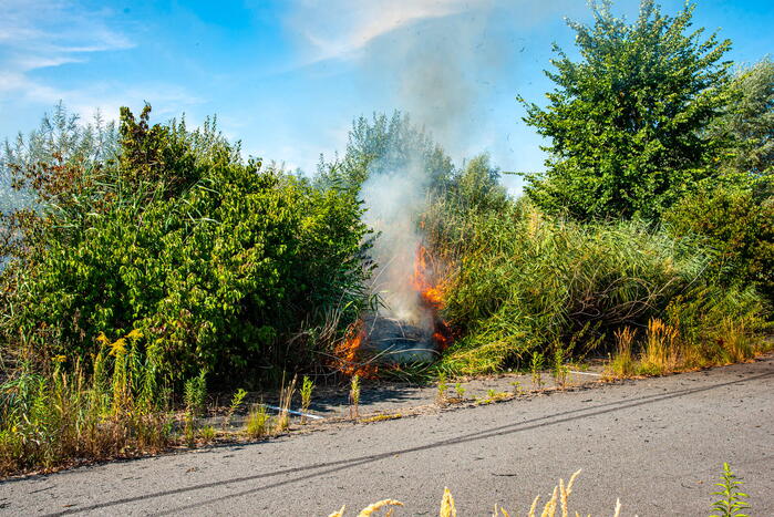 Brandweer blust flinke natuurbrand
