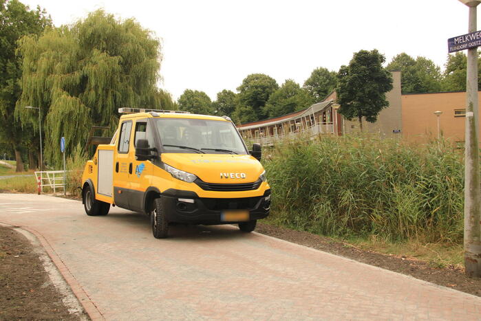 Auto te water geraakt na vergeten handrem