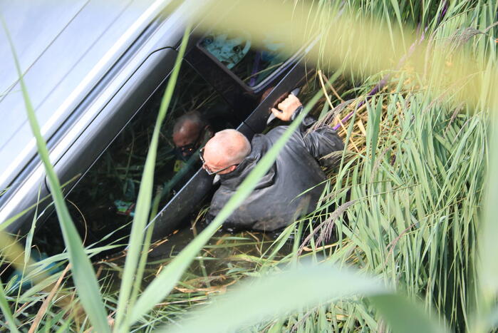 Auto te water geraakt na vergeten handrem