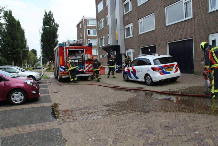 In brand staande kunststof barrier snel geblust