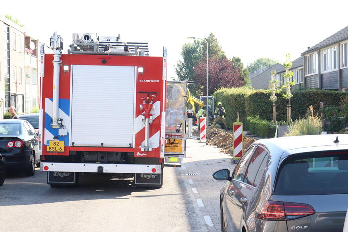 Gasleiding geraakt tijdens graafwerkzaamheden