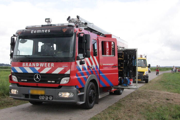 Loslopend paard eindigt in de sloot