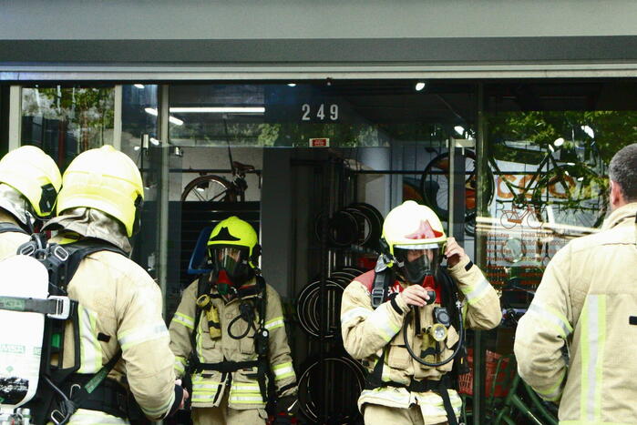 Brand in pand fietsenwinkel