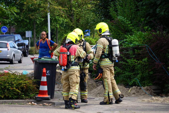 Gaslek door graafwerkzaamheden in De Kooistee