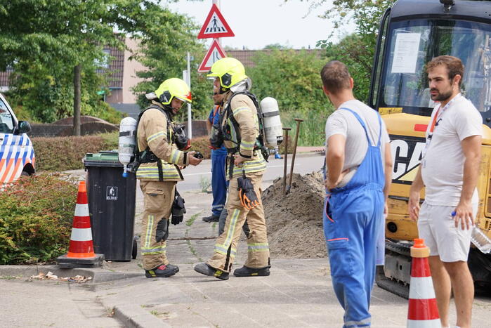 Gaslek door graafwerkzaamheden in De Kooistee