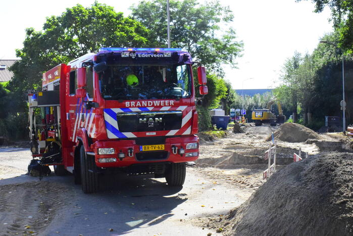 Gasleiding geraakt bij graafwerkzaamheden