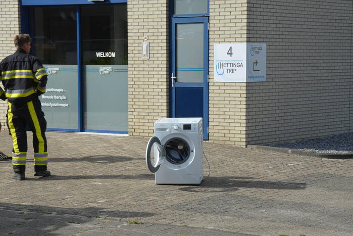 Wasmachine in brand bij fysio