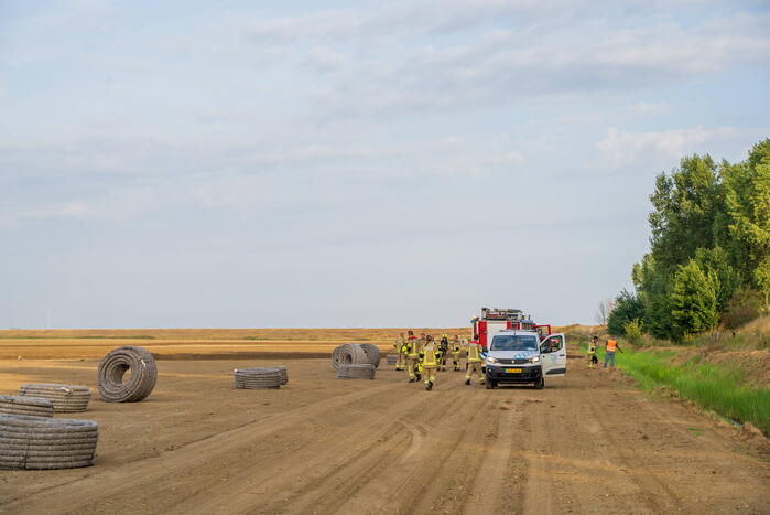 Drainagemachine trekt hoofdgasleiding stuk