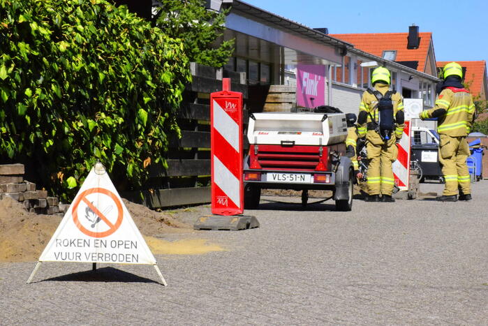 Gasleiding geraakt bij werkzaamheden