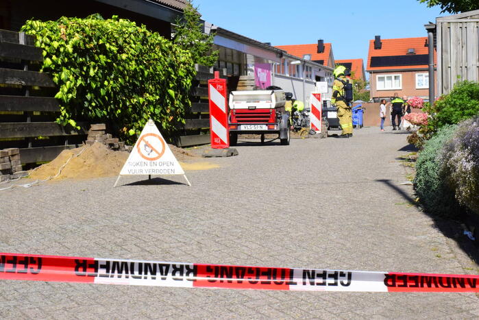 Gasleiding geraakt bij werkzaamheden