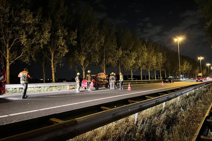 Veel schade bij eenzijdig ongeval op snelweg
