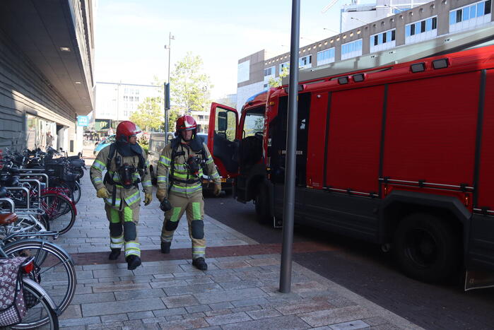 De nieuwe bibliotheek ontruim vanwege brand