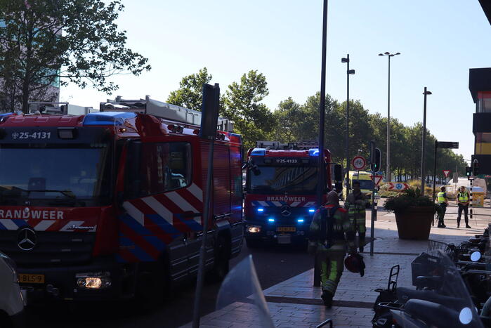 De nieuwe bibliotheek ontruim vanwege brand