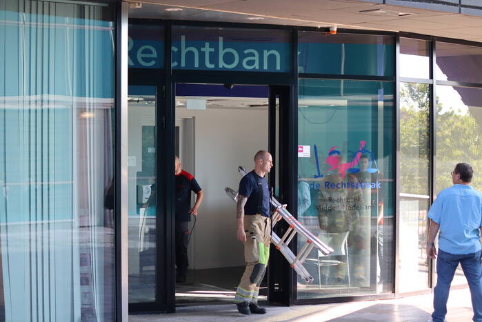 De nieuwe bibliotheek ontruim vanwege brand