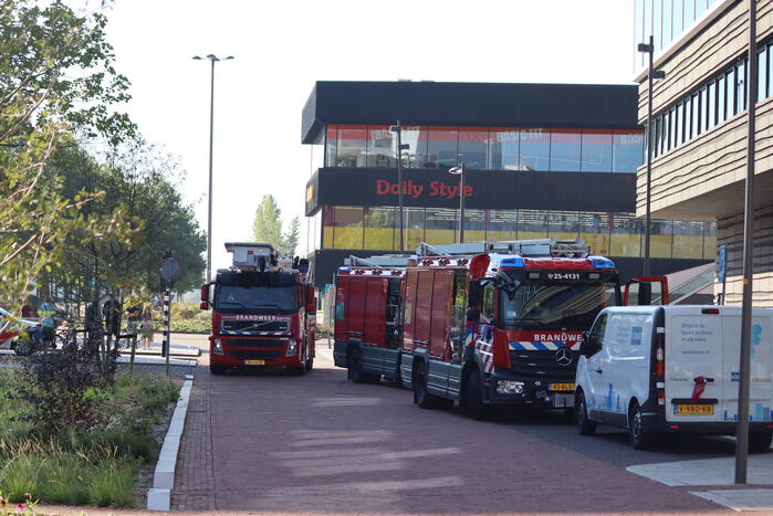 De nieuwe bibliotheek ontruim vanwege brand