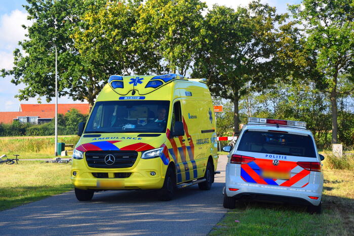 Traumahelikopter ingezet voor gevallen wielrenner