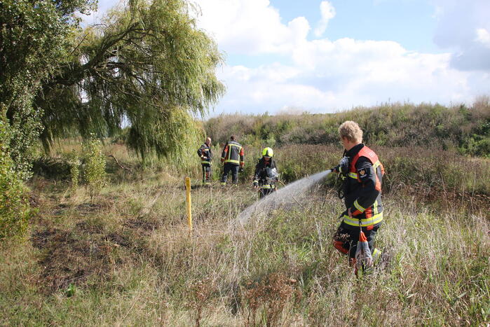 Bermbrand snel onder controle