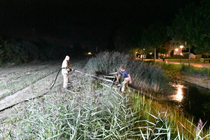 Bermbrand snel onder controle