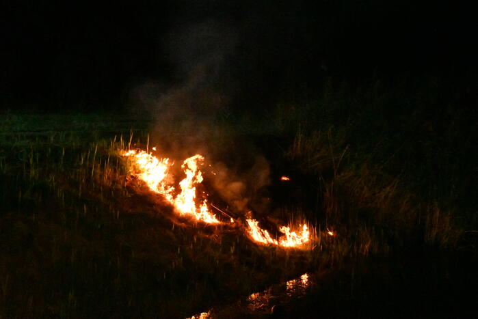 Bermbrand snel onder controle