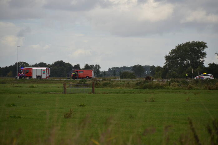 Brand is bestelbus zorg voor flinke file