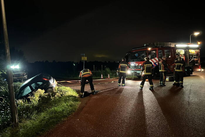 Bestuurder mist bocht belandt te water