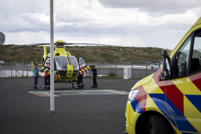 Traumahelikopter landt op circuit