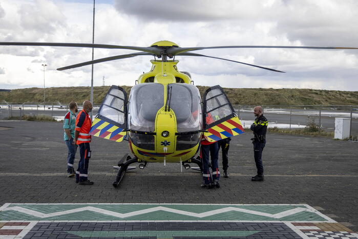 Traumahelikopter landt op circuit