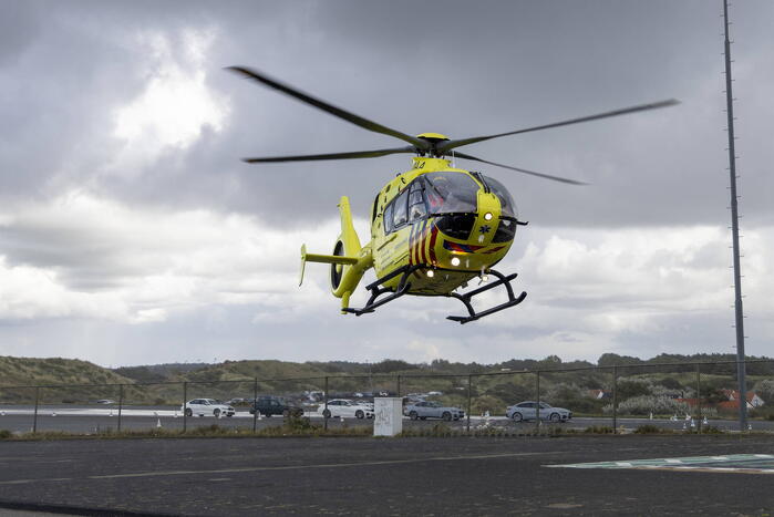 Traumahelikopter landt op circuit