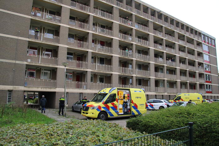 Inzet hulpdiensten bij flat