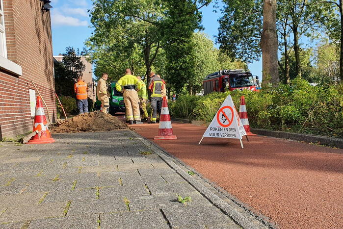 Gaslek door graafwerkzaamheden in Helpman