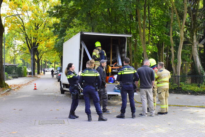 Brand in bakwagen snel geblust