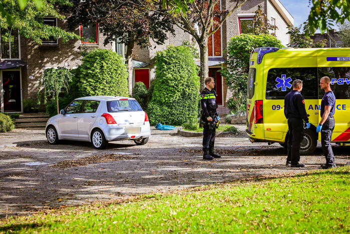 Persoon onwel tijdens snoeien van heg