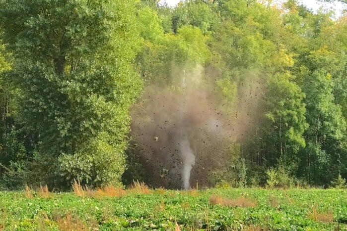 Gevonden granaten tot ontploffing gebracht