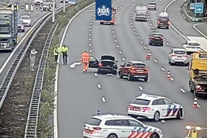 Drie rijstroken dicht op snelweg door ongeval