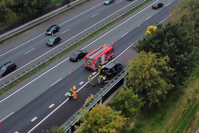 Flinke file vanwege brand in bestelbus