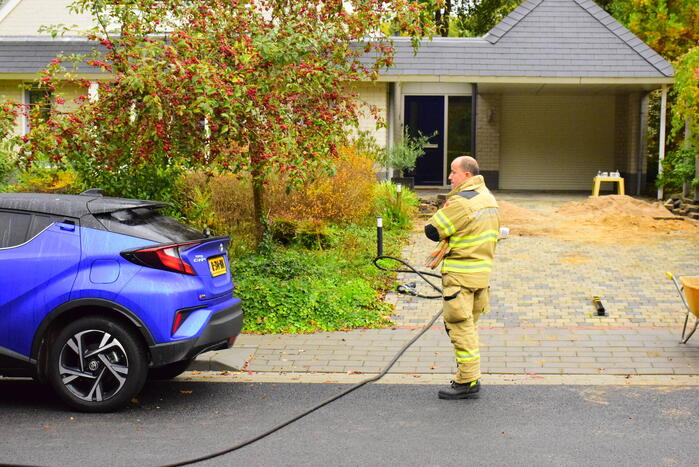 Gasleiding geraakt tijdens werk in voortuin