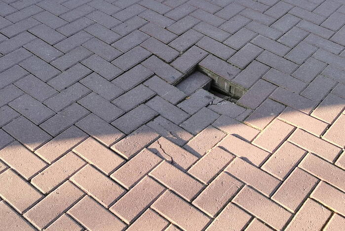 Weg afgesloten door Sinkhole