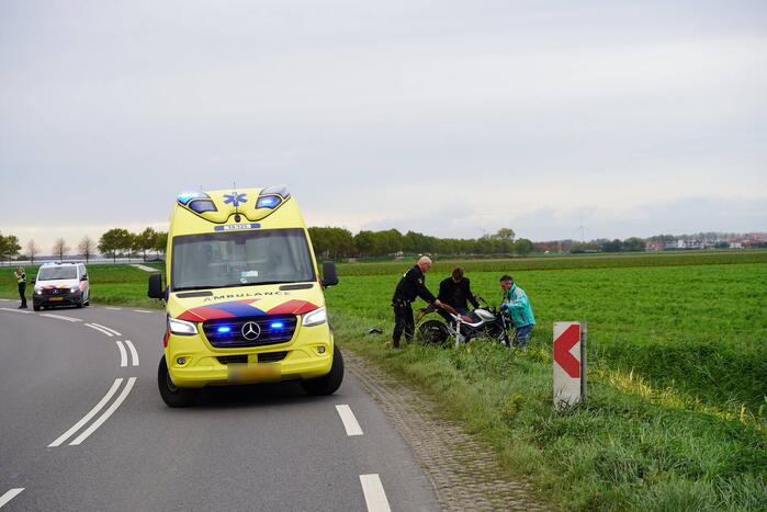 Motorrijder gewond na val