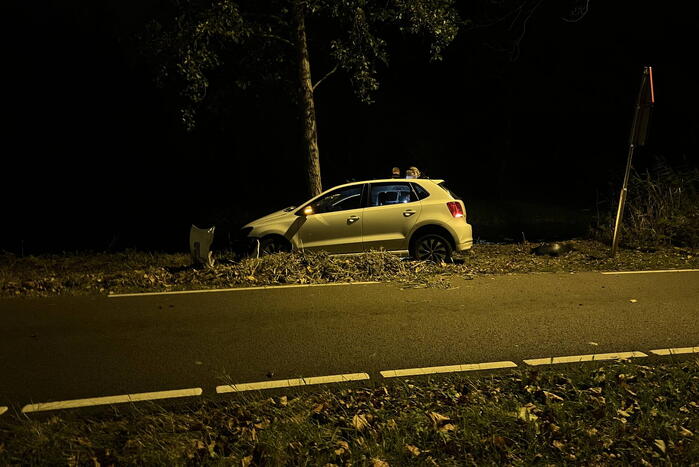 Automobilist vliegt uit de bocht en knalt tegen boom