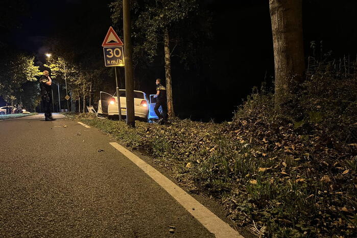 Automobilist vliegt uit de bocht en knalt tegen boom