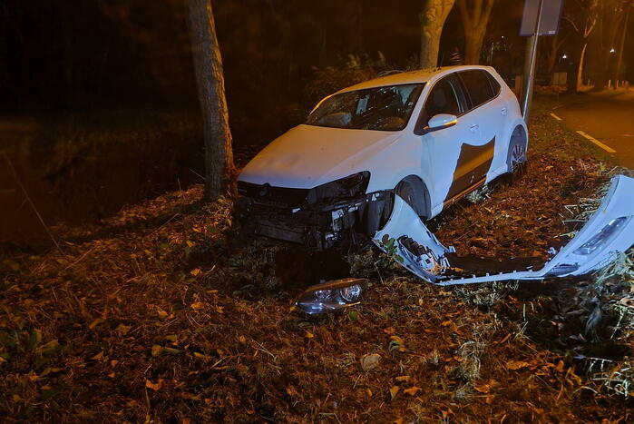Automobilist vliegt uit de bocht en knalt tegen boom
