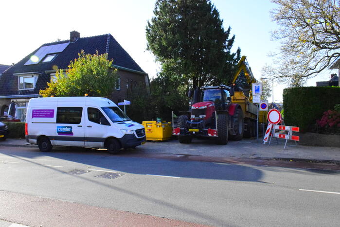 Gaslekkage bij wegwerkzaamheden