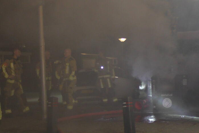 Veel rookontwikkeling bij brand in container