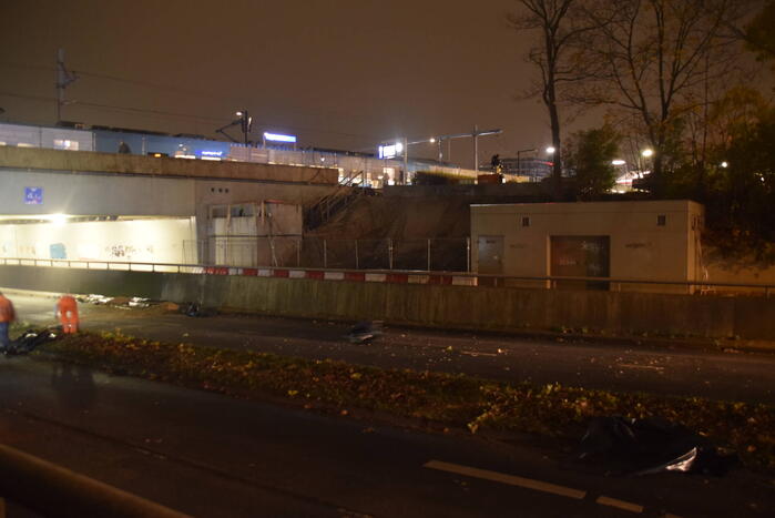 Weg afgesloten door plaatsing voetgangersbrug