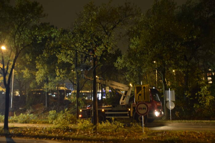 Weg afgesloten door plaatsing voetgangersbrug